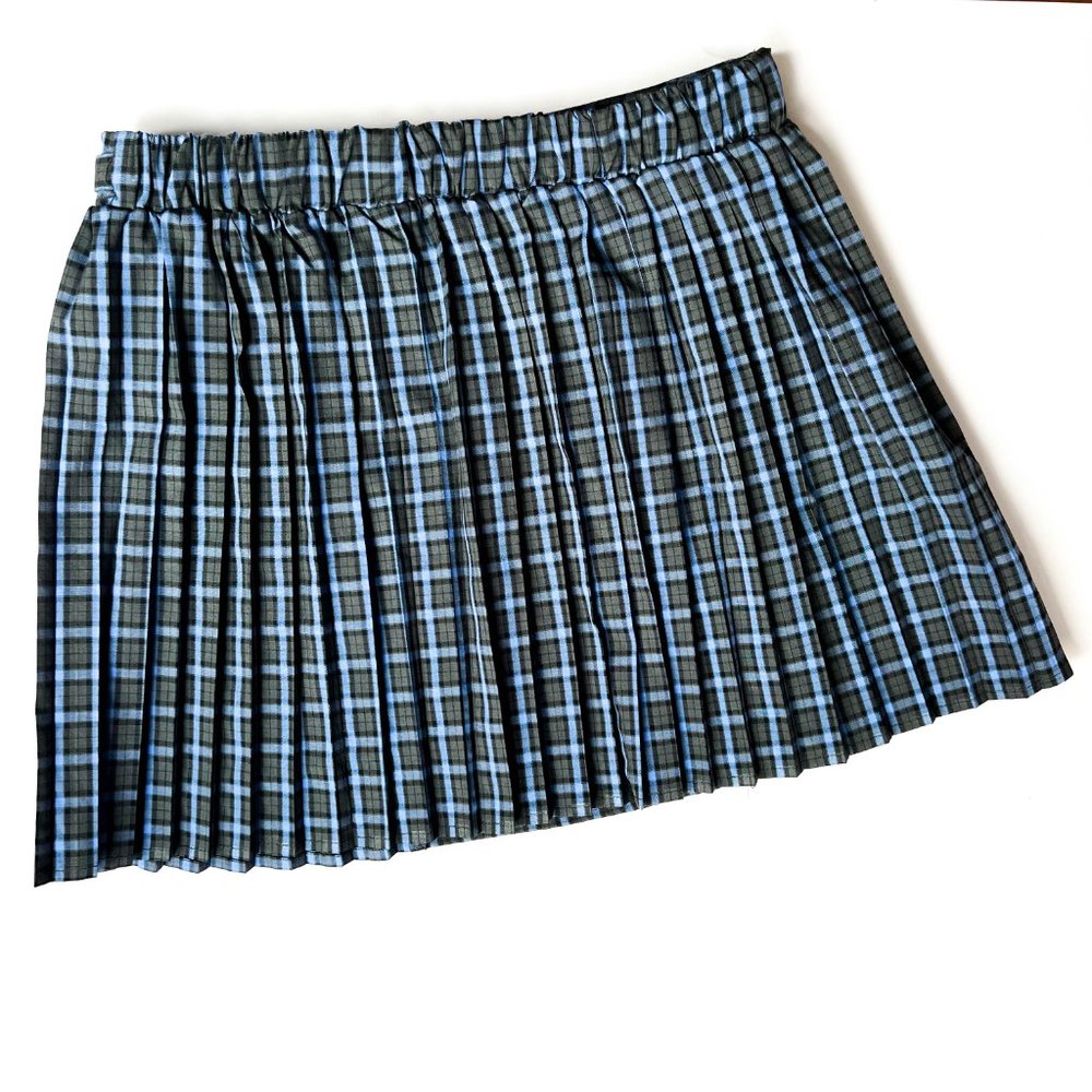 target pleated wrap mini skirt w/buckle detail & elastic waist size M - Picture 6 of 8